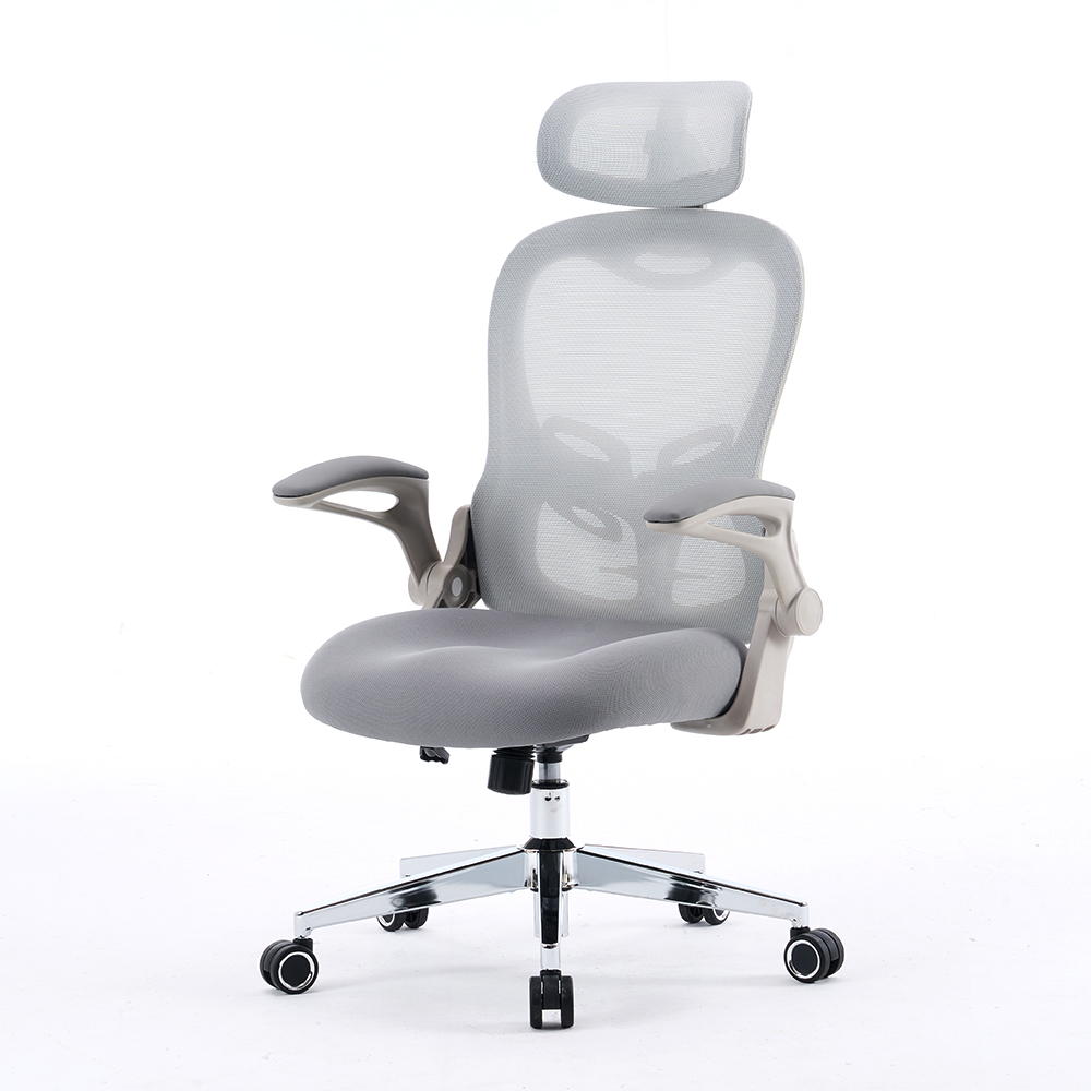 5140 sort/hvid ergonomisk mesh -kontorstol, høj ryg computerstol