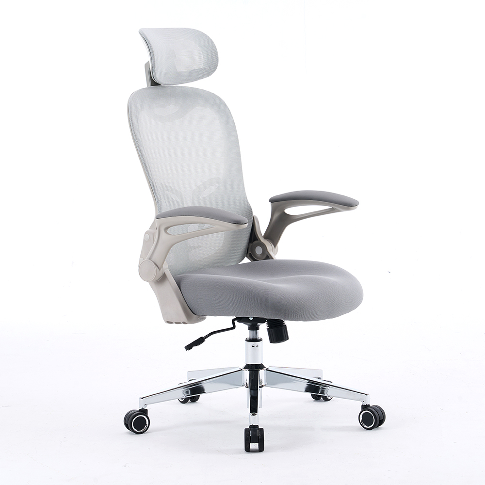 5140 sort/hvid ergonomisk mesh -kontorstol, høj ryg computerstol