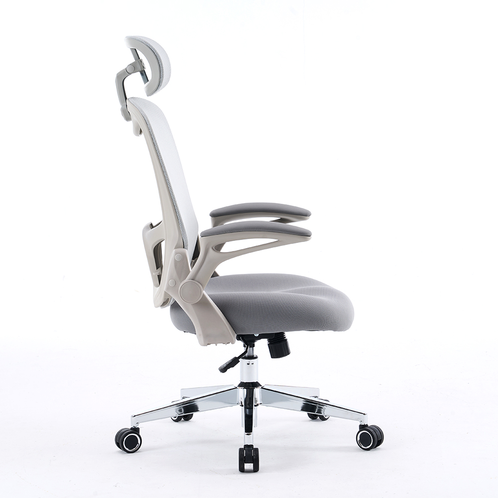 5140 sort/hvid ergonomisk mesh -kontorstol, høj ryg computerstol