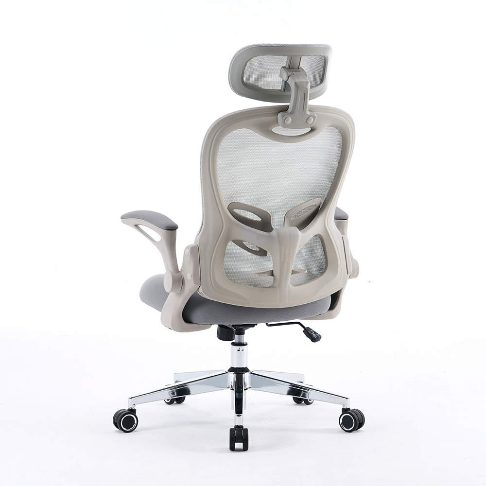 5140 sort/hvid ergonomisk mesh -kontorstol, høj ryg computerstol