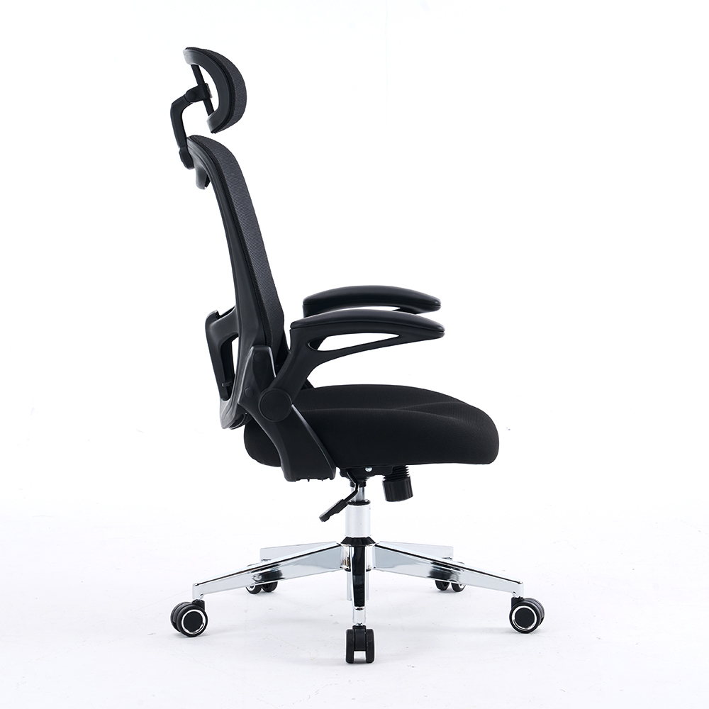 5140 sort/hvid ergonomisk mesh -kontorstol, høj ryg computerstol