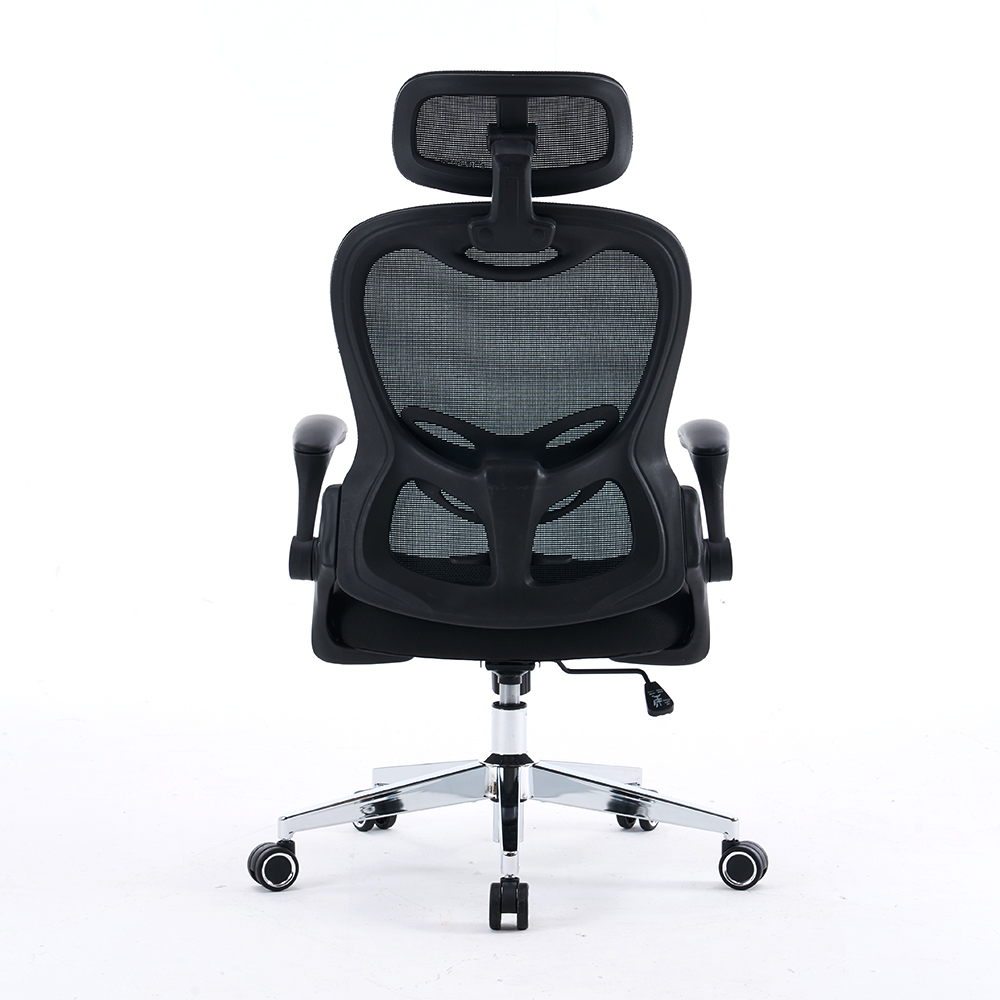 5140 sort/hvid ergonomisk mesh -kontorstol, høj ryg computerstol