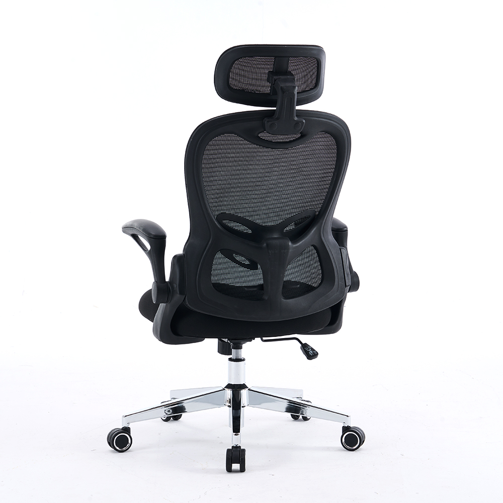 5140 sort/hvid ergonomisk mesh -kontorstol, høj ryg computerstol