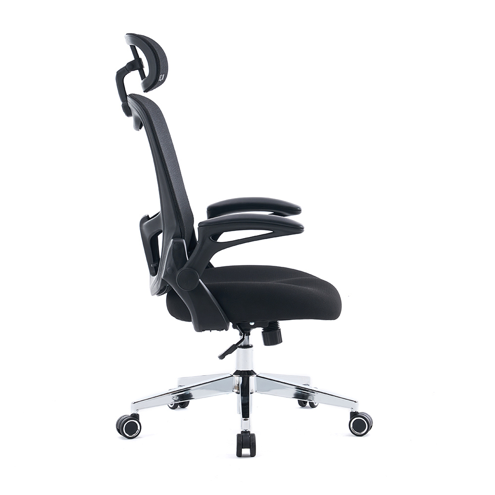 5140 Sort/hvid ergonomisk mesh kontorstol, computerstol med høj ryg