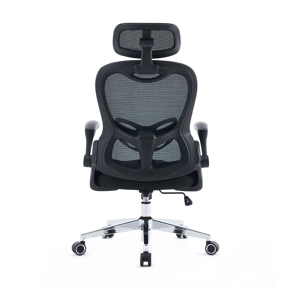 5140 Sort/hvid ergonomisk mesh kontorstol, computerstol med høj ryg
