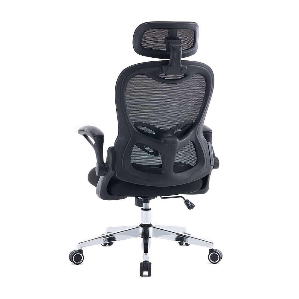 5140 Sort/hvid ergonomisk mesh kontorstol, computerstol med høj ryg